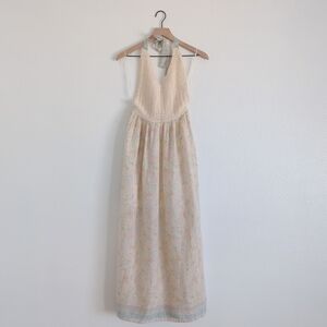 Zara Crochet Halter Maxi/Midi Dress Womens S, Croquette, Coachella, Festival